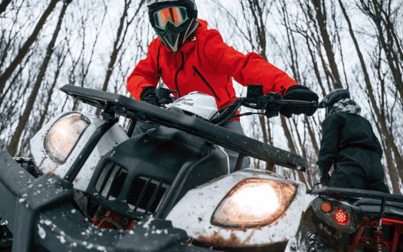 ATV rider in snow
