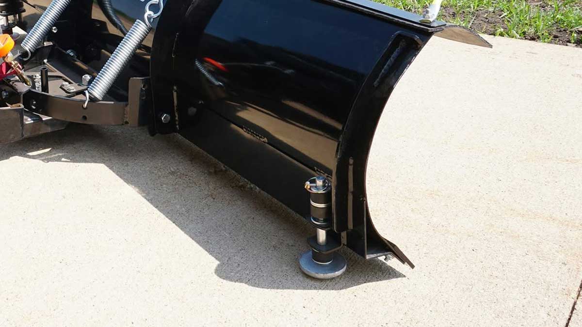 Eagle Plow skid shoes set for plowing a gravel driveway with a UTV